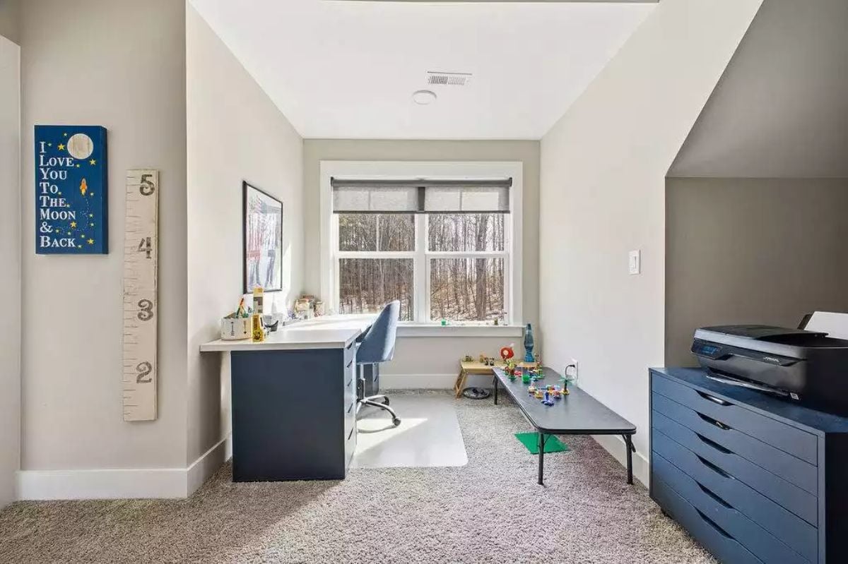 Growth Chart, Lego Table, and a Desk That Means Business in One Kid's Room