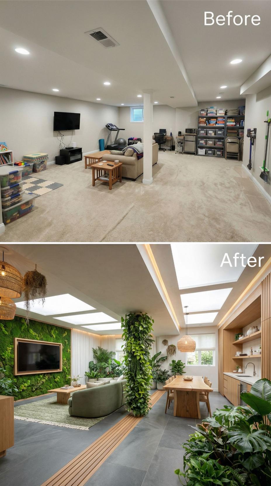 Living Moss Wall and Skylights Redefine Plant-Filled Multipurpose Space