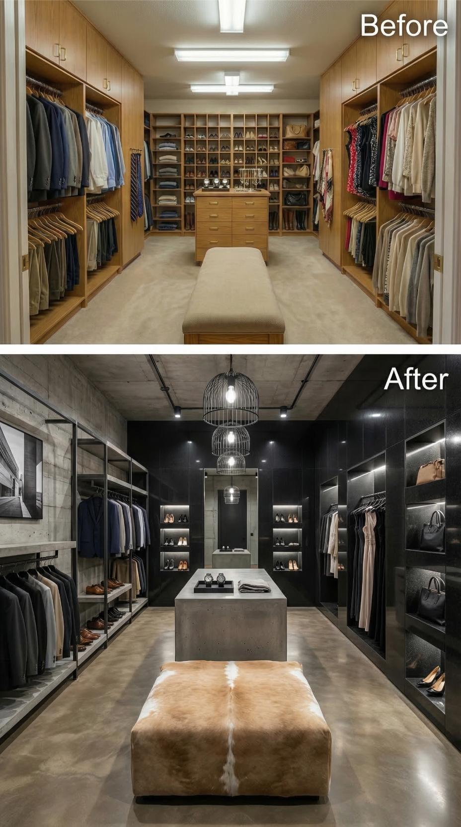 Industrial Concrete and Wire Cage Pendants Unseat Suburban Oak