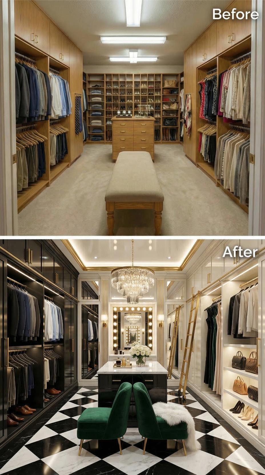 Champagne Gold Trim and Crystal Chandelier Opulence