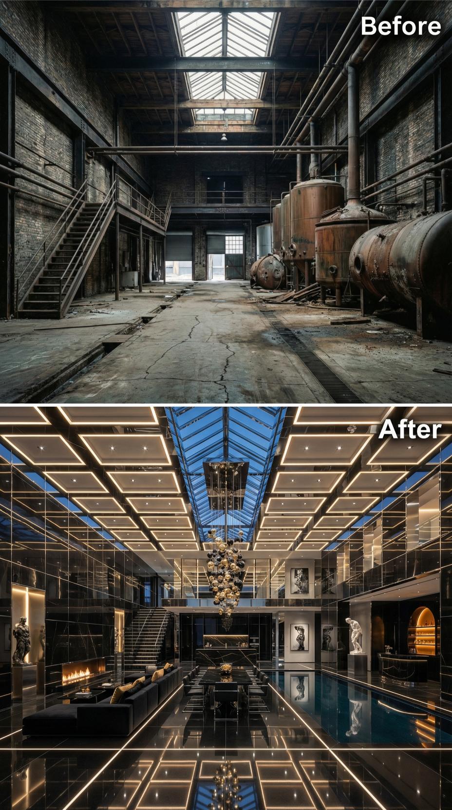 Black Marble, Skylight Steel, and Sculpture Where Rust Tanks Once Stood