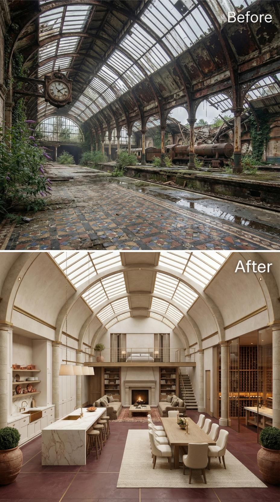 From Rusted Train Hall to Vaulted Open-Plan Living