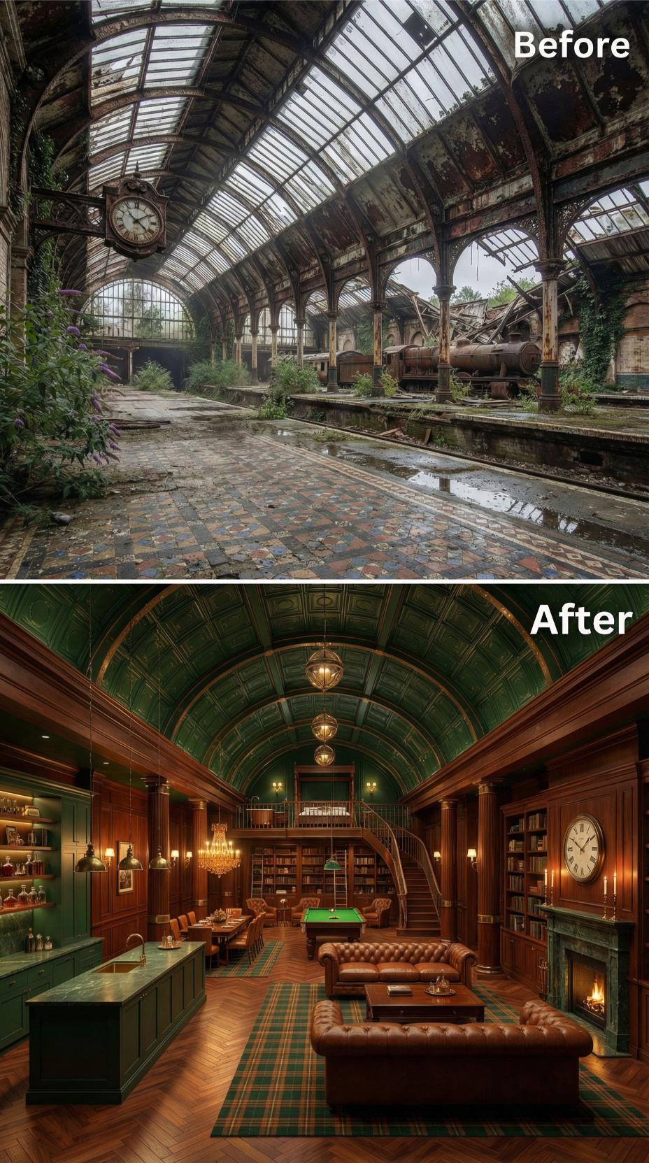 Dark Walnut Paneling, Chesterfield Leather, and a Billiard Table Rebuilt from Victorian Iron Bones