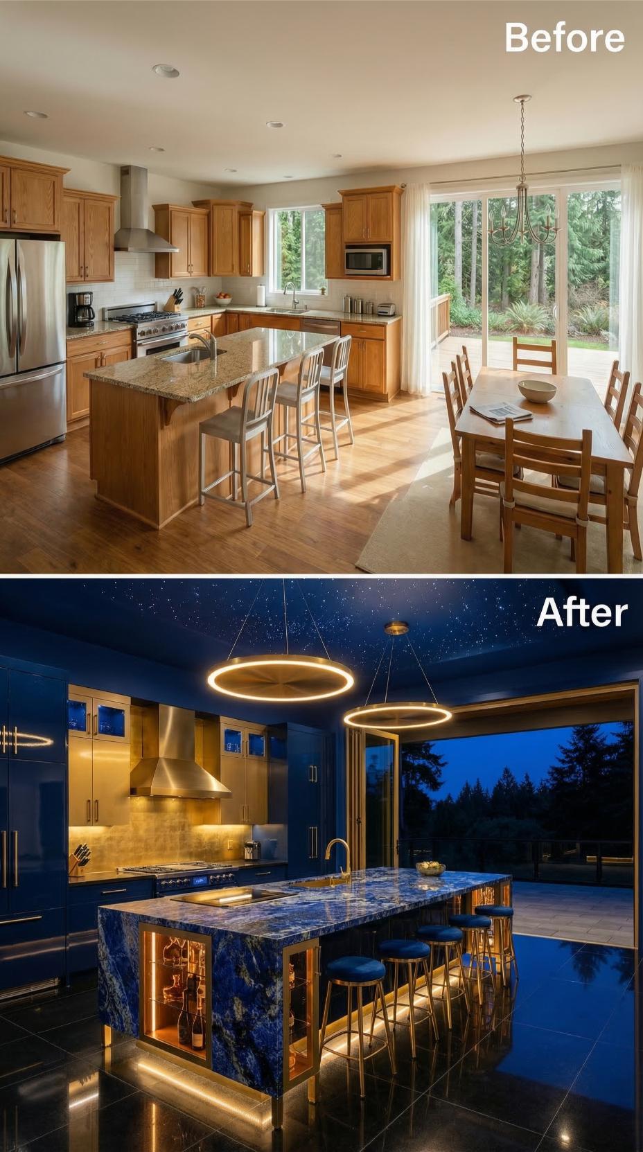 Lapis Blue Island Cladding and Brass Ring Pendants Rewrite Oak's Entire Legacy