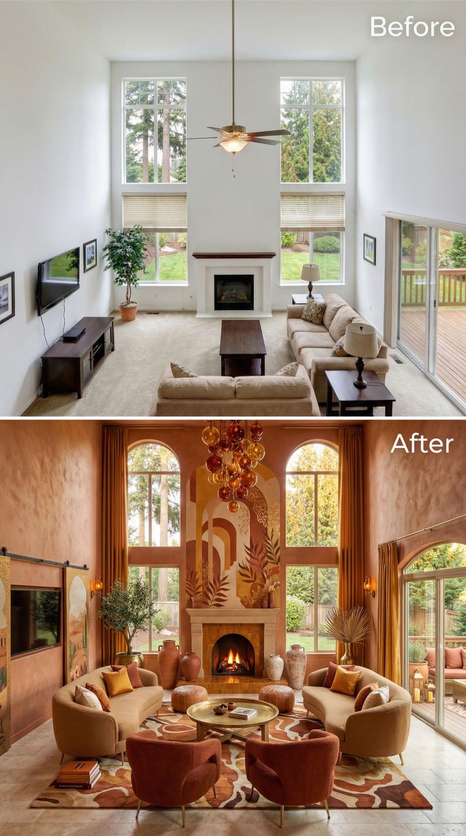 Warm Earth Tones and Arched Windows Replace Builder-Grade Simplicity