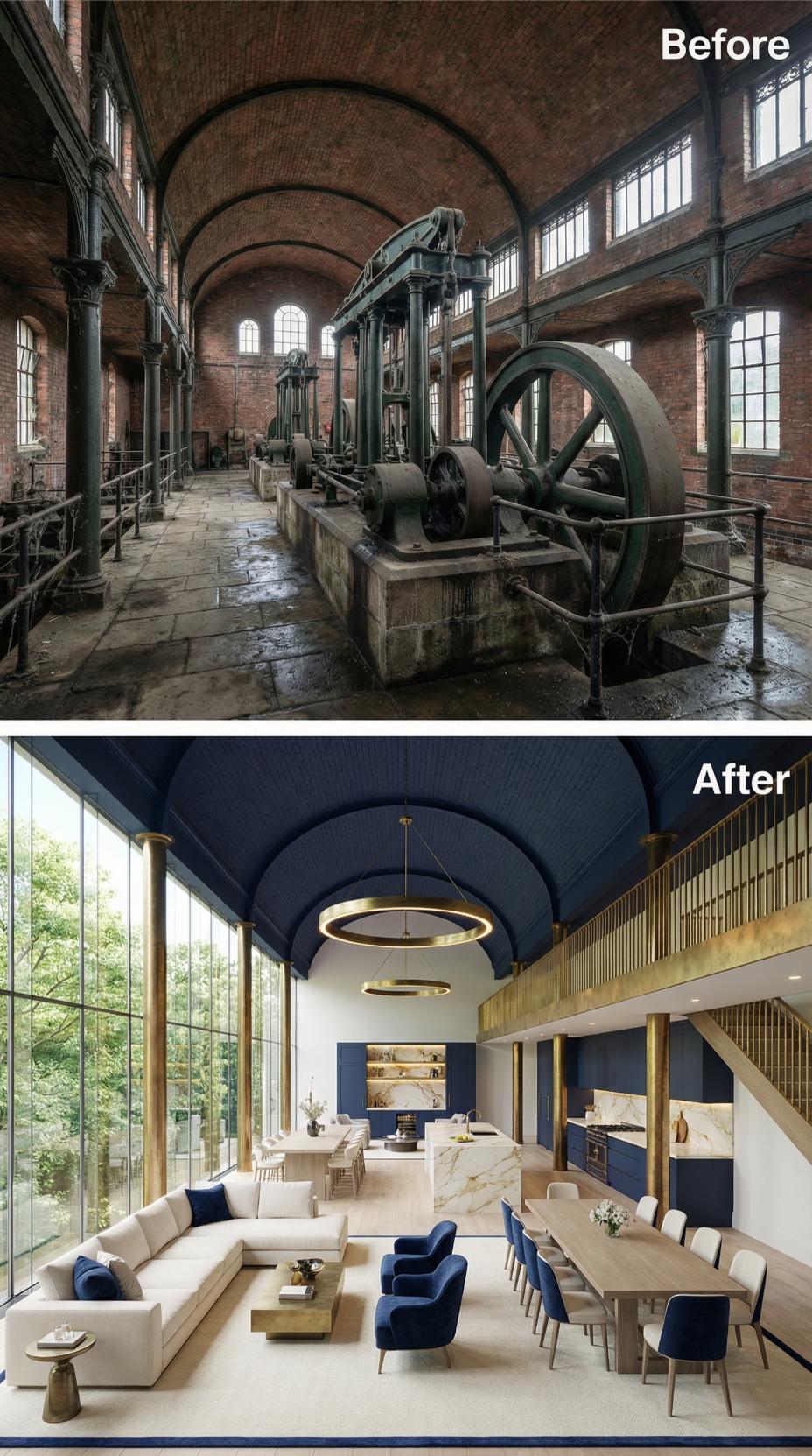 Navy Vault, Brass Columns, and a Living Room That Swallowed a Steam Hall Whole