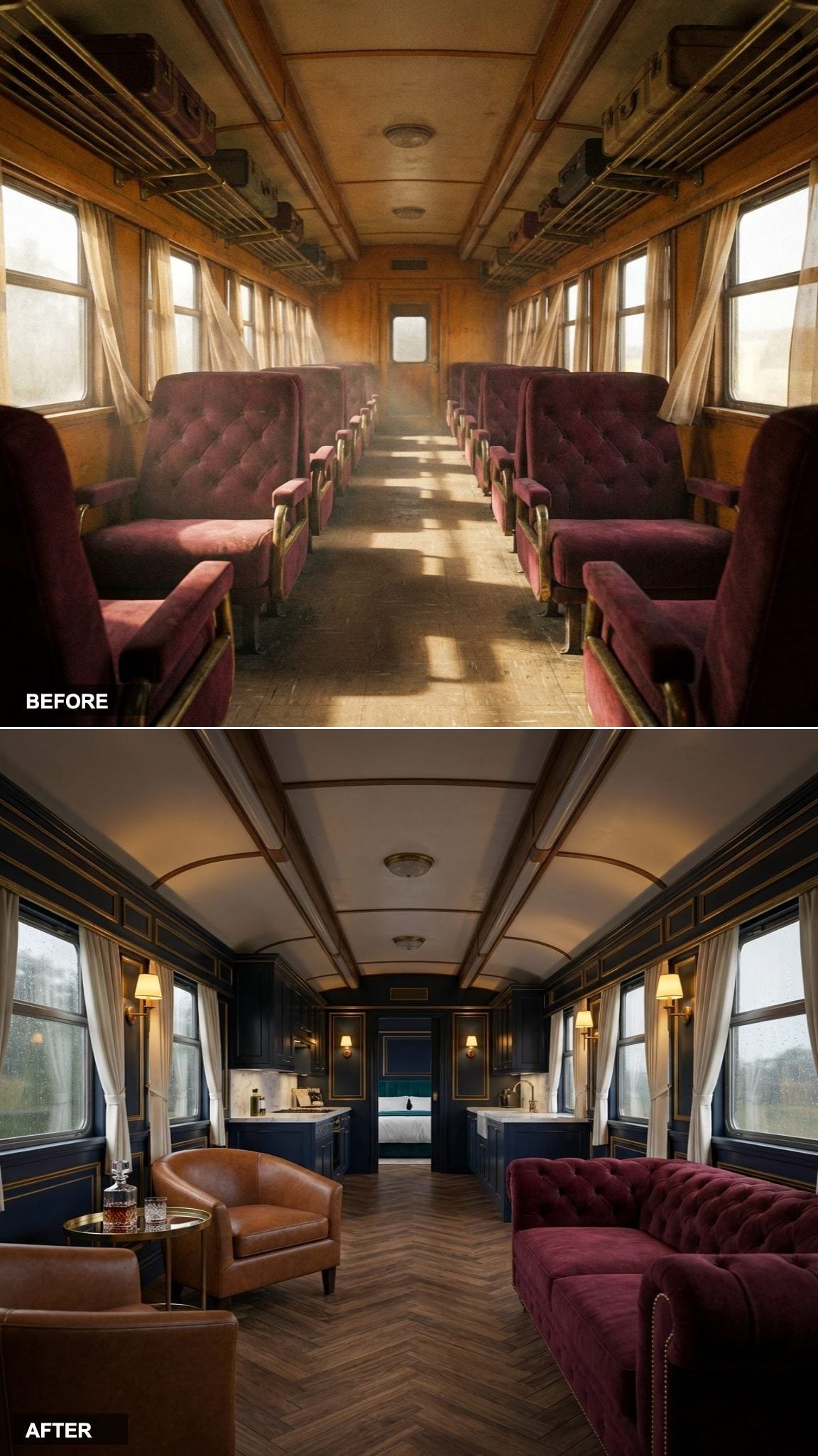 From Grimy Rail Car to Venetian Palazzo on Wheels