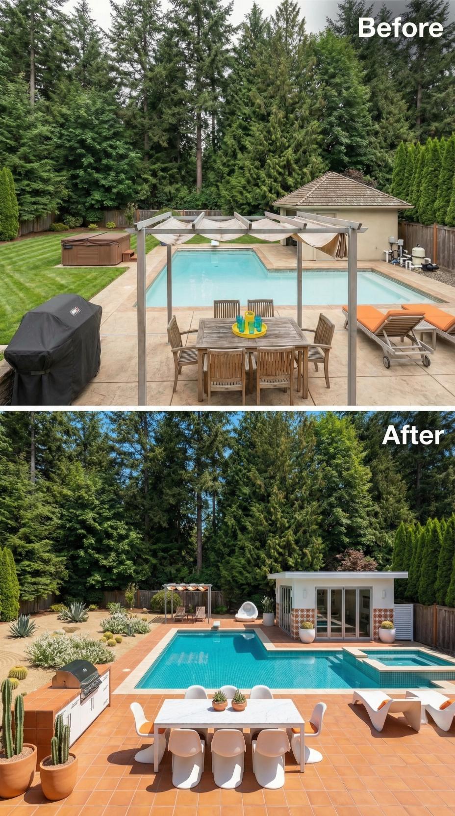Desert Modernism Replaces a Tired Pergola and Concrete Pool Deck