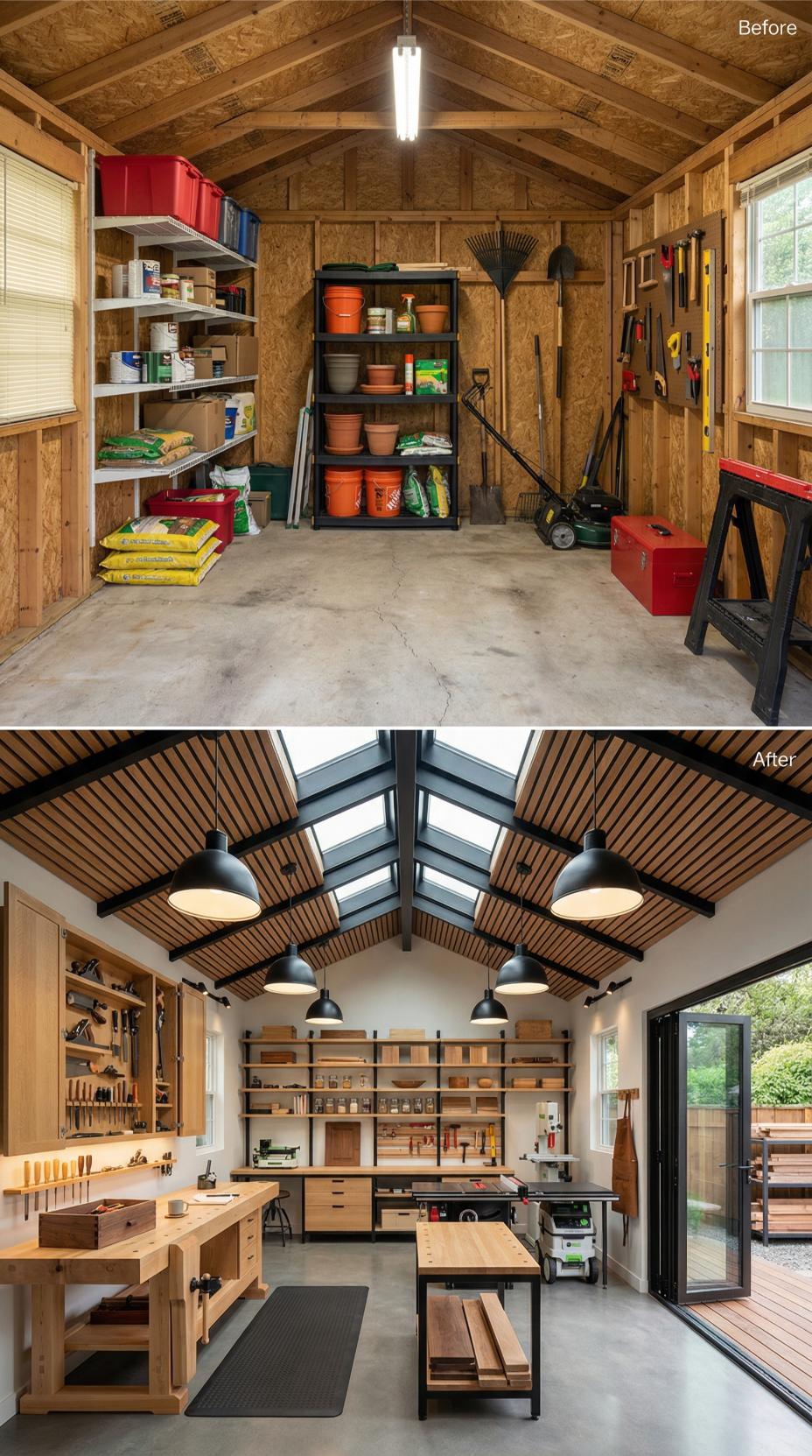 Garden Shed Transformed Into Professional Woodworking Studio