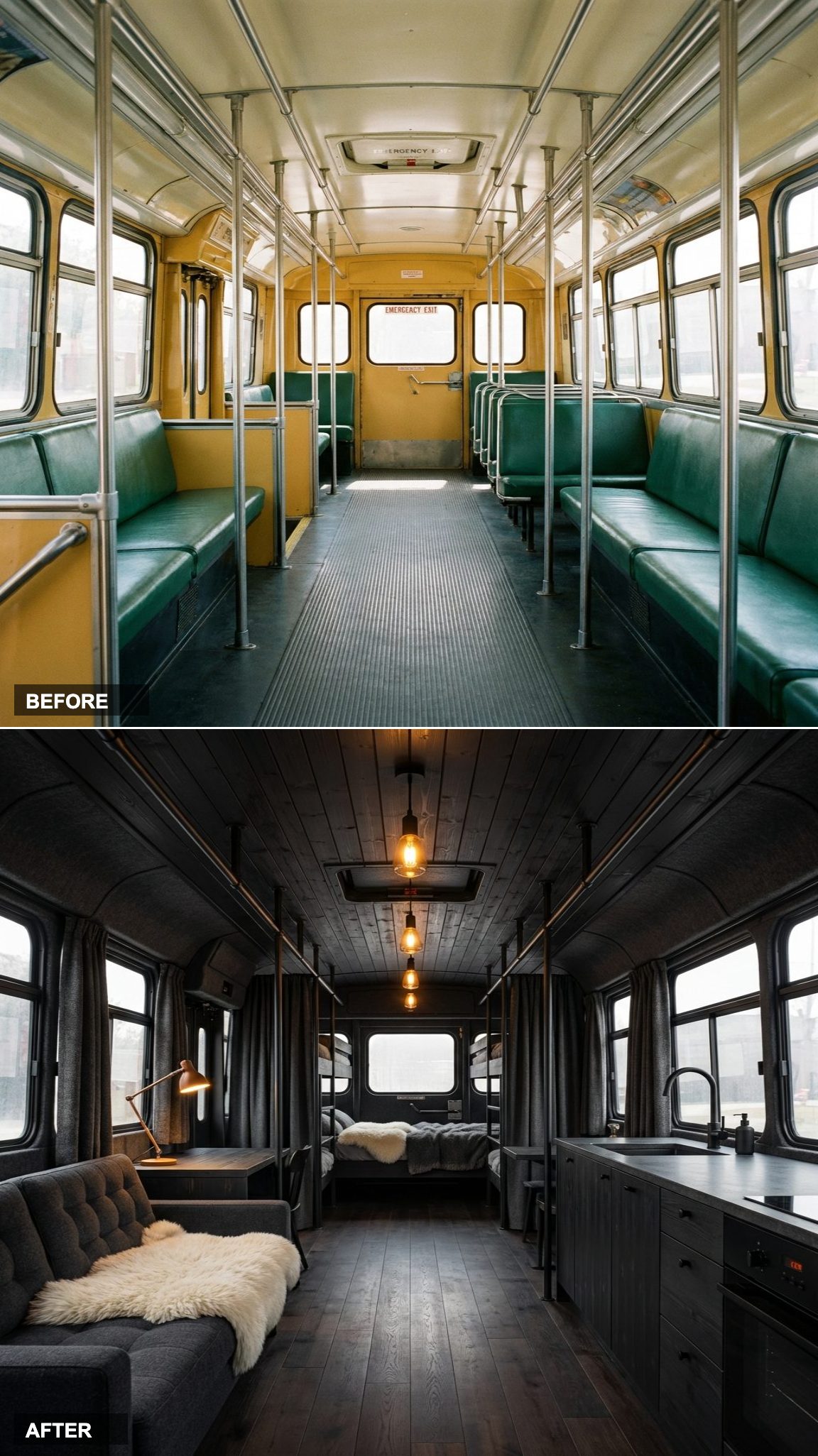 Nordic Dark: Charcoal Felt, Black Stained Pine, and the Hygge You Never Expected to Find in a Bus