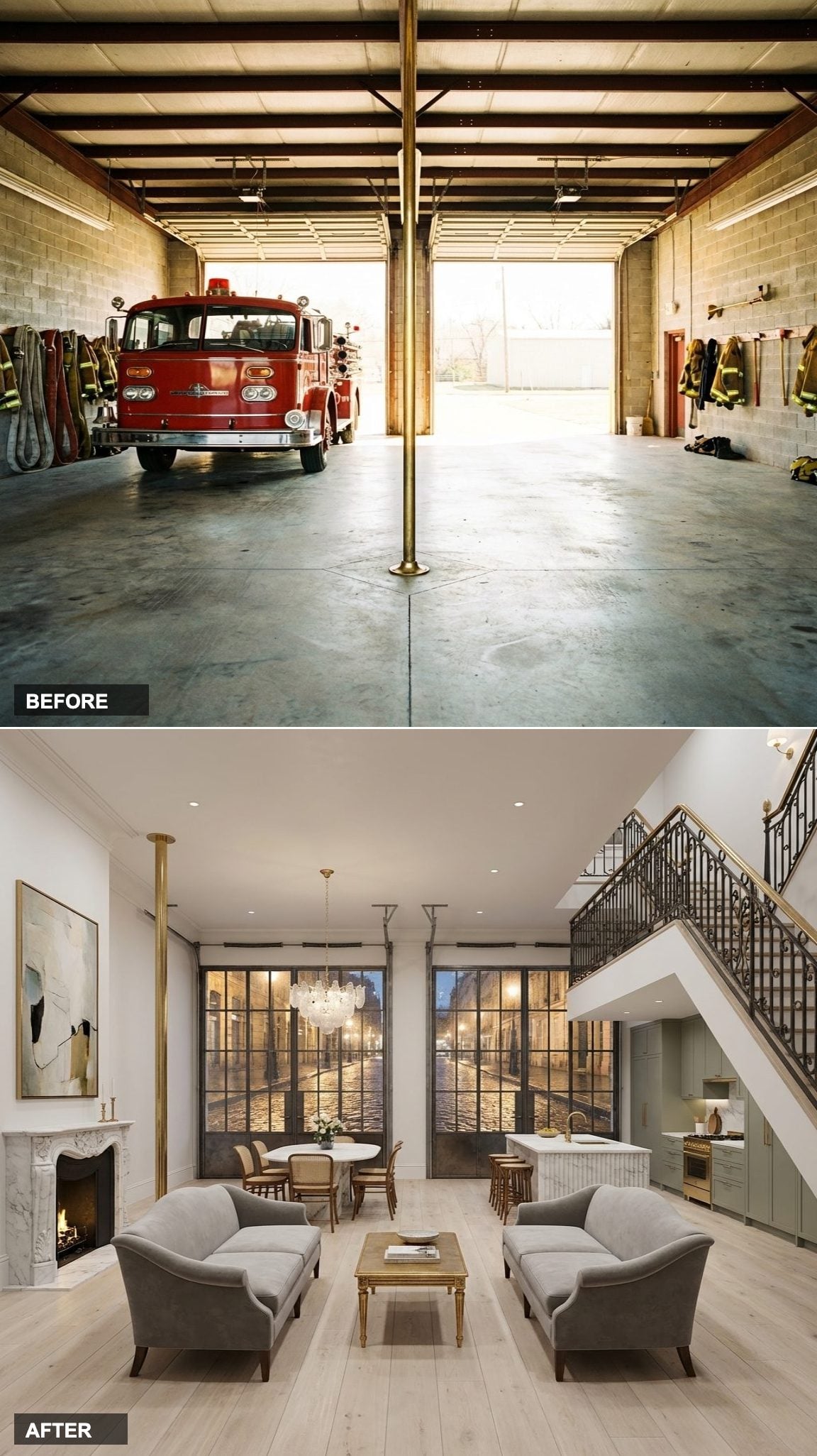 When a Firehall Gets a Parisian Passport: Bleached Oak and Soft Plaster Romance