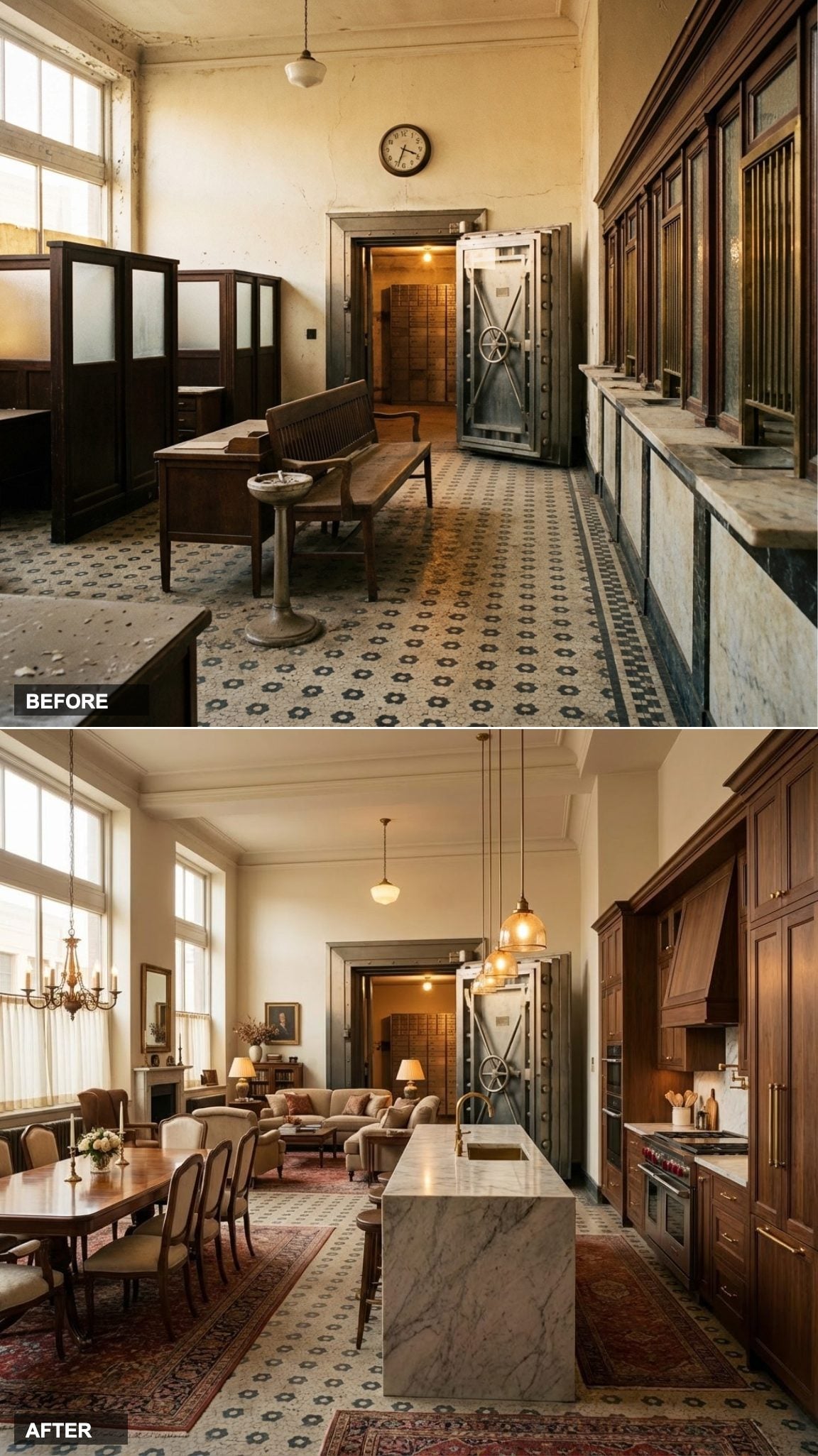 Brass Fixtures and a Stone Island Give This Formal Conversion Real Staying Power