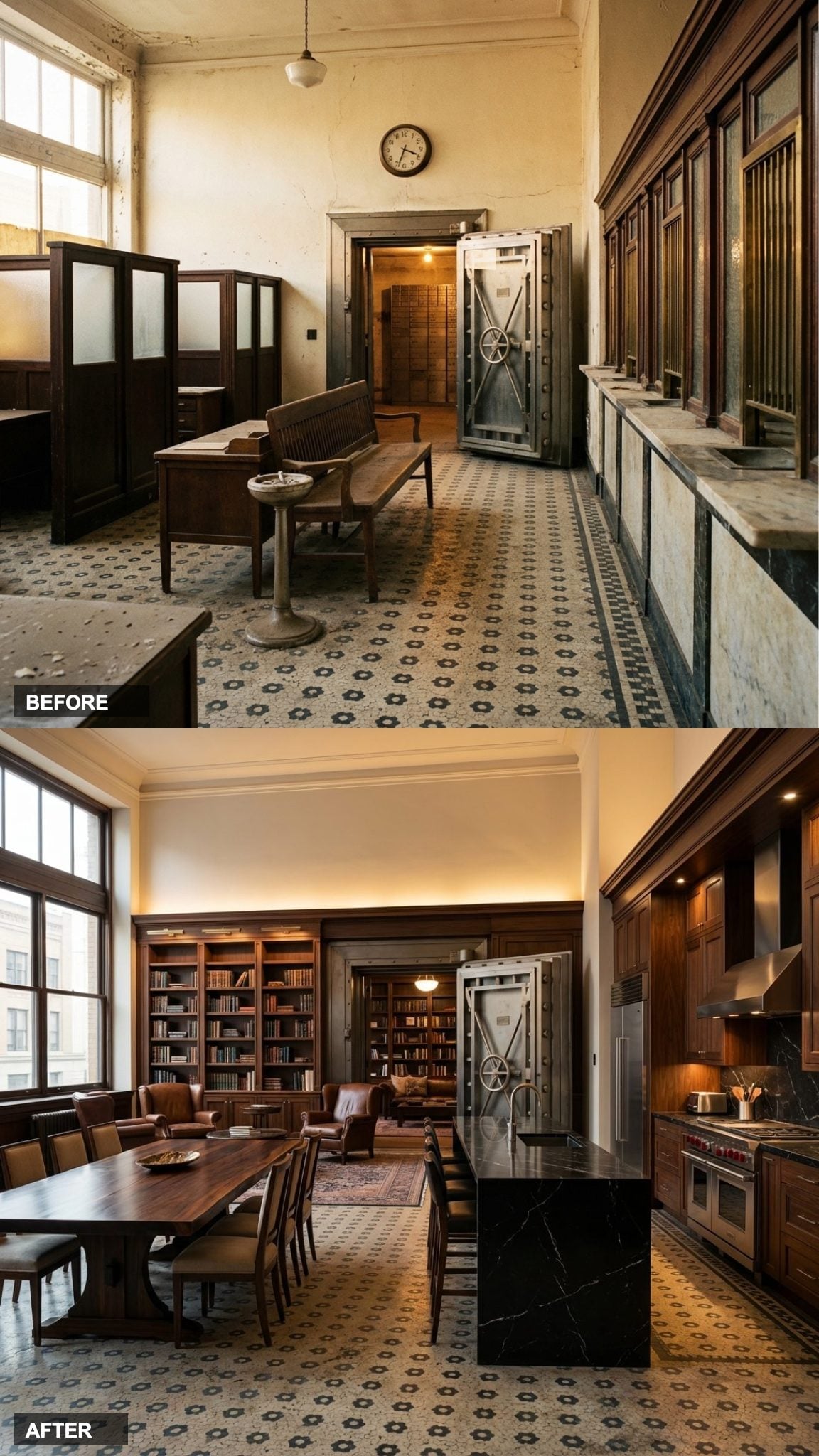 Restaurant-Grade Kitchen, Black Marble Island, and a Long Dramatic Table: This Is a New York Loft Done Right