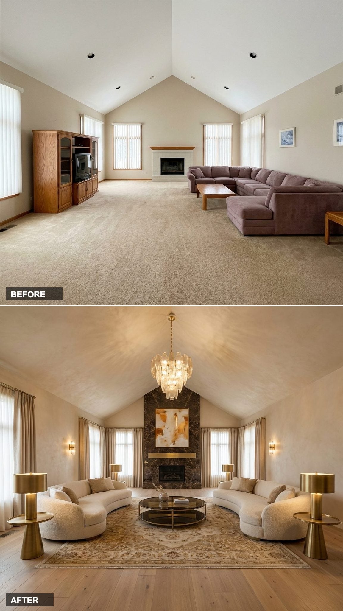 Emperador Marble and Polished Brass: A Warm Champagne Room That Refuses to Apologize