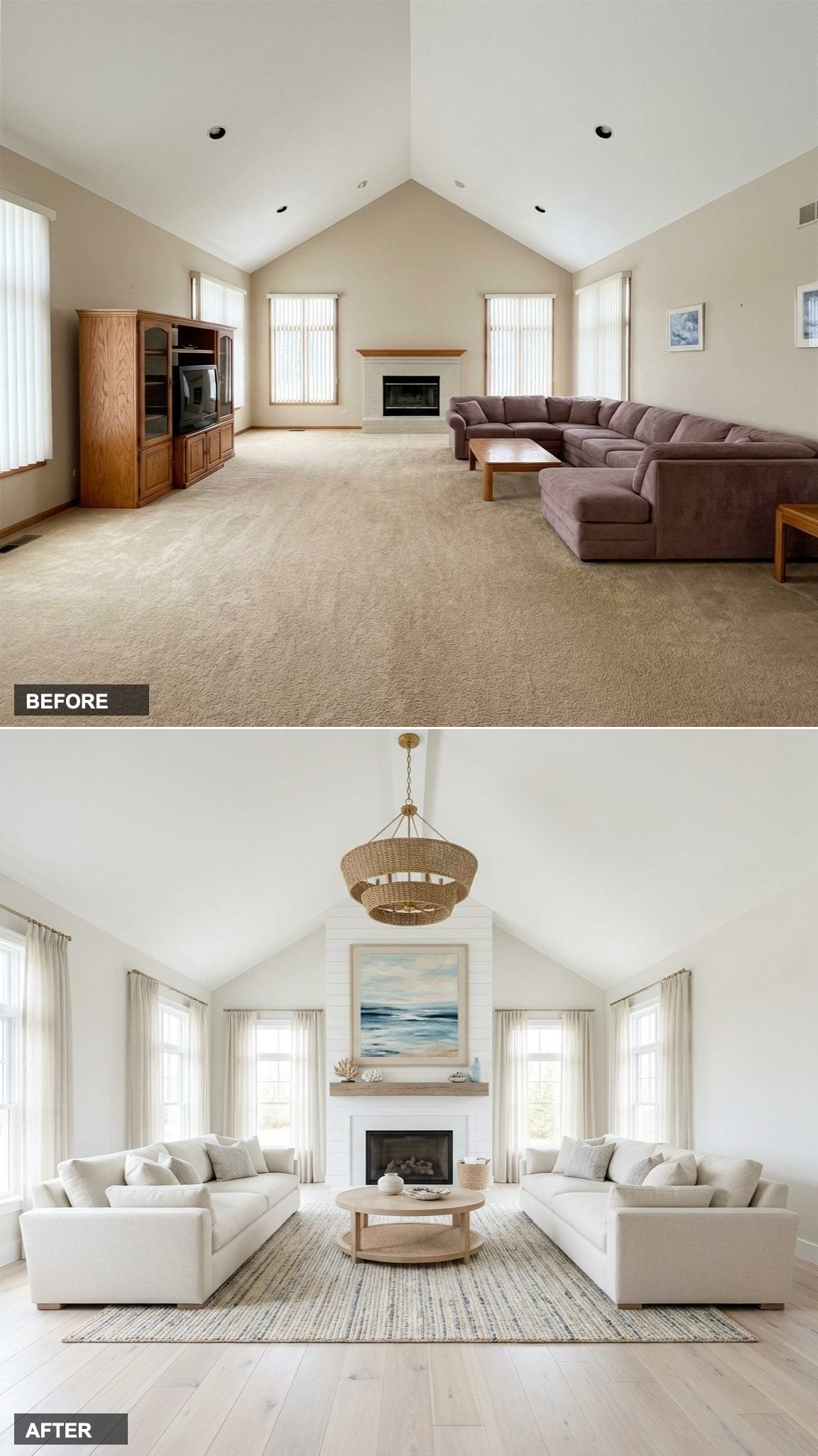 Coastal White Shiplap and Driftwood: Fresh Air for the Couple Who Compromises Well