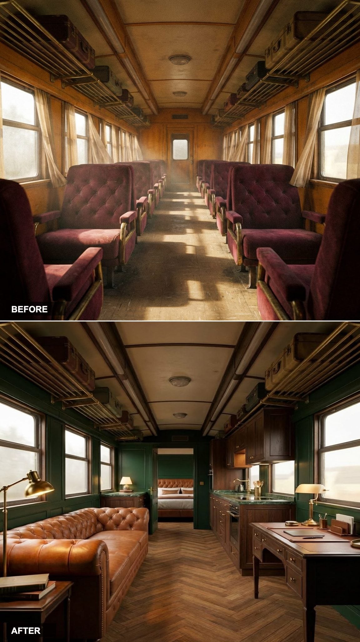 Edwardian Colonial in Green and Cognac: The Reading Lamp That Sets the Whole Mood