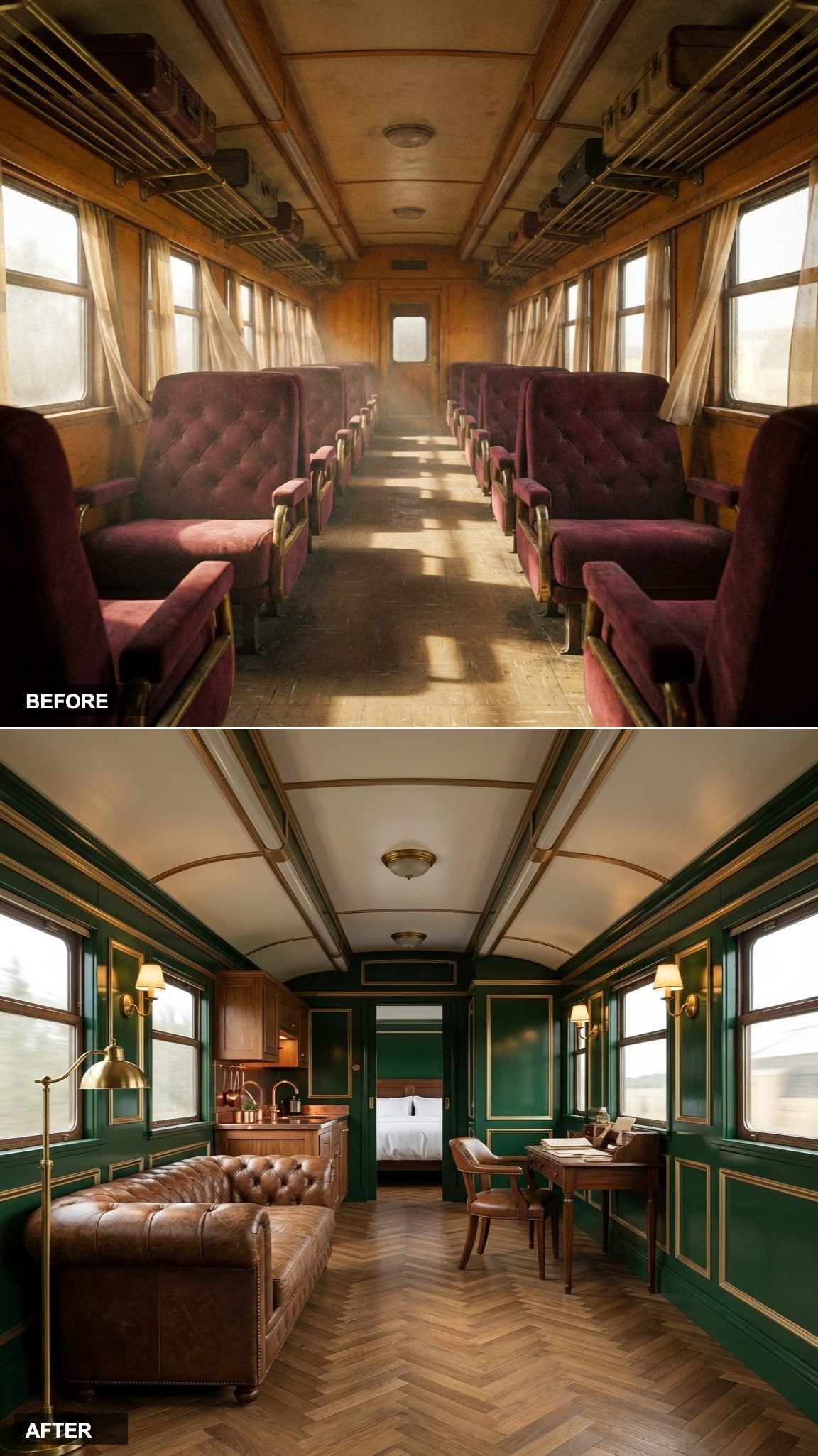 British Racing Green and Champagne Gold: The Edwardian Club Car You Never Want to Leave