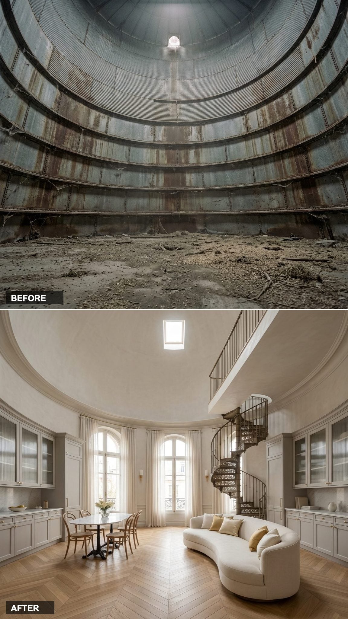 Parisian Haussmann Refinement Inside a Perfectly Round Room