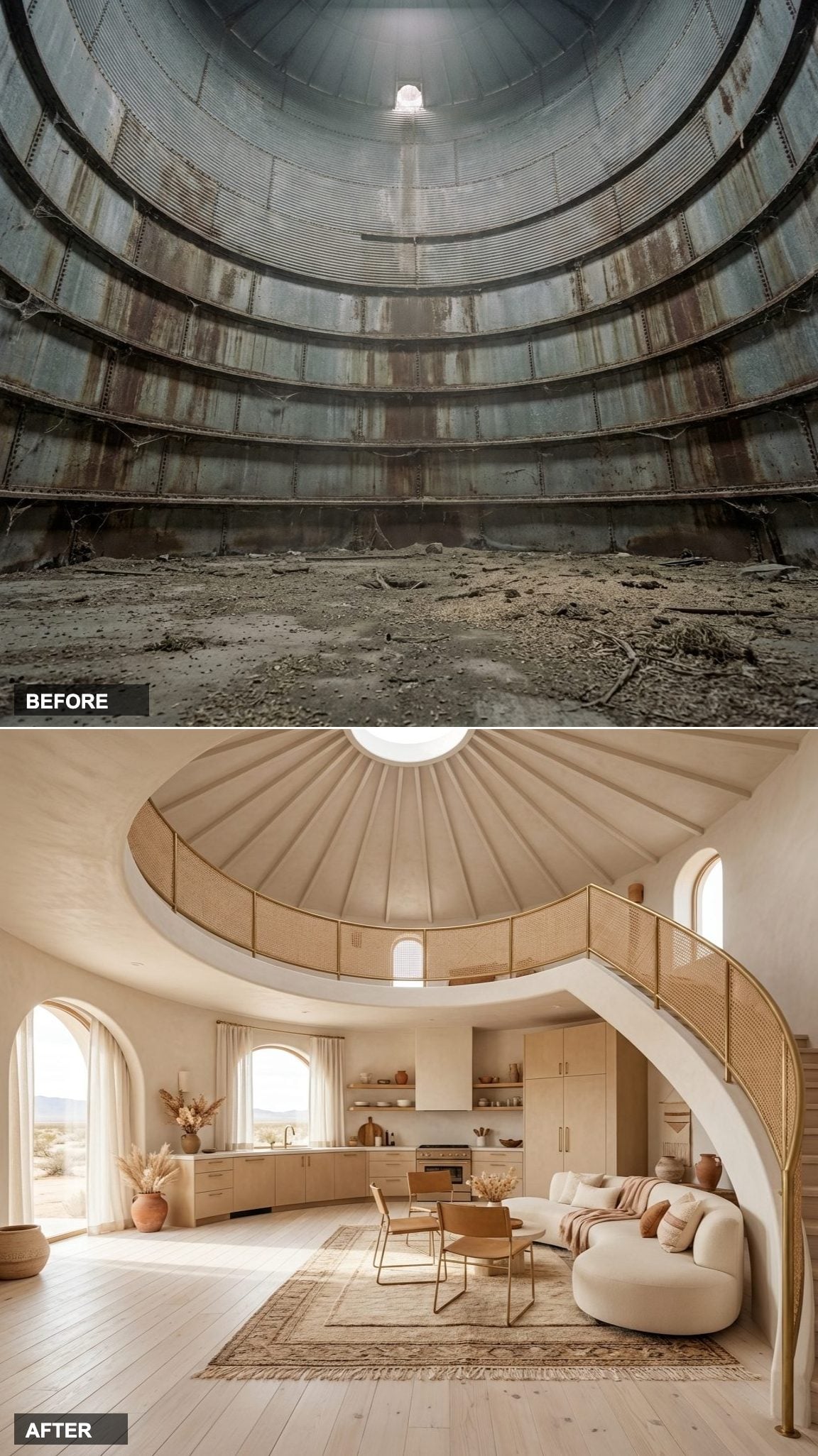 White-Washed Pine and Micro-Cement: The Luxe Boho Desert Look