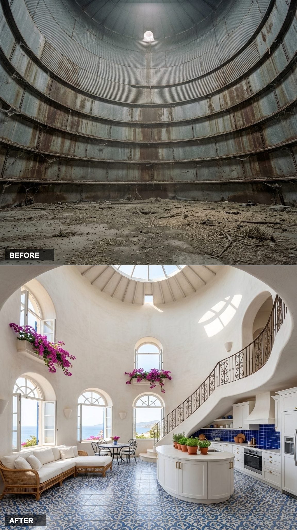 Blue and White Cement Tile and Whitewashed Plaster: The Coastal Mediterranean Conversion