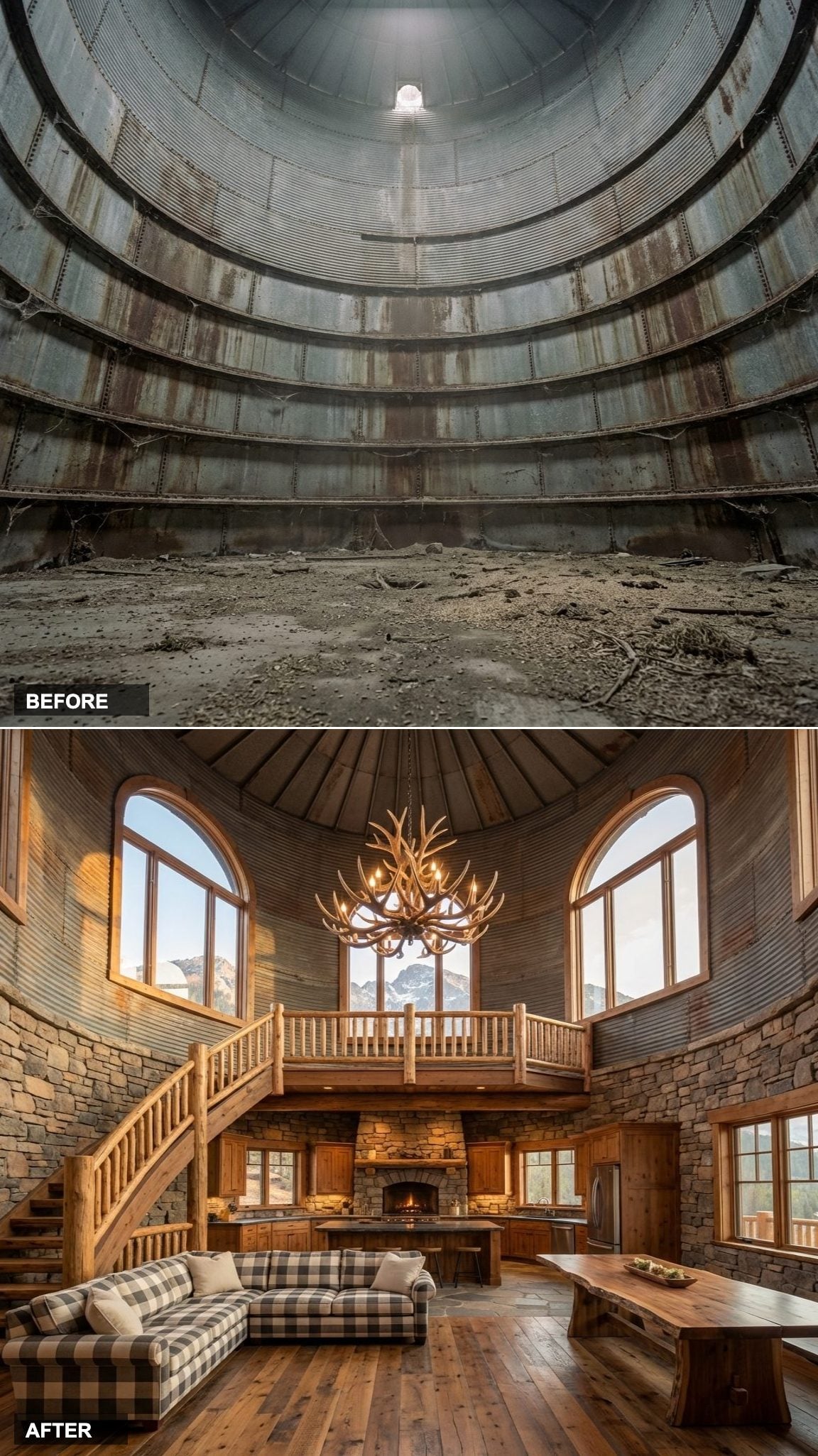 Alpine Lodge Style Turns the Silo Into a Stone-Wrapped Mountain Refuge