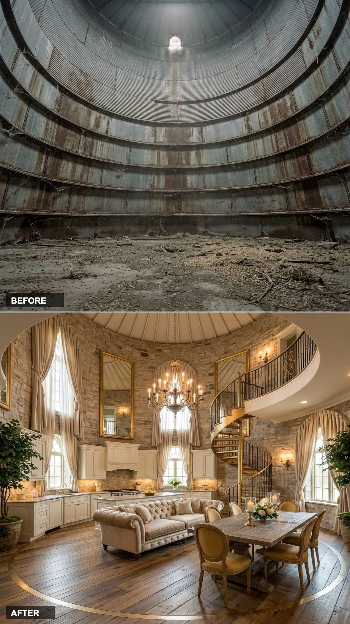 Rustic Glam: When Reclaimed Oak and Champagne Gold Crash a Grain Silo