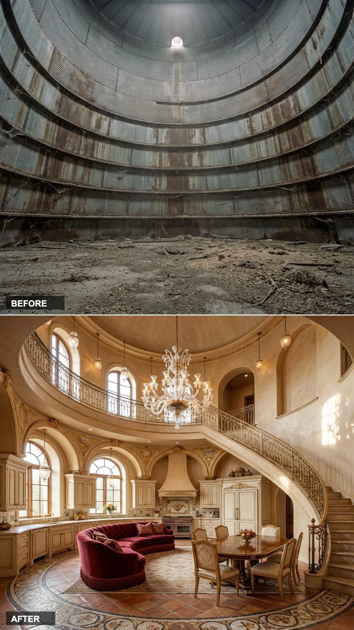 Mediterranean Hammam With Marble Steam Room and Mosaic Dome