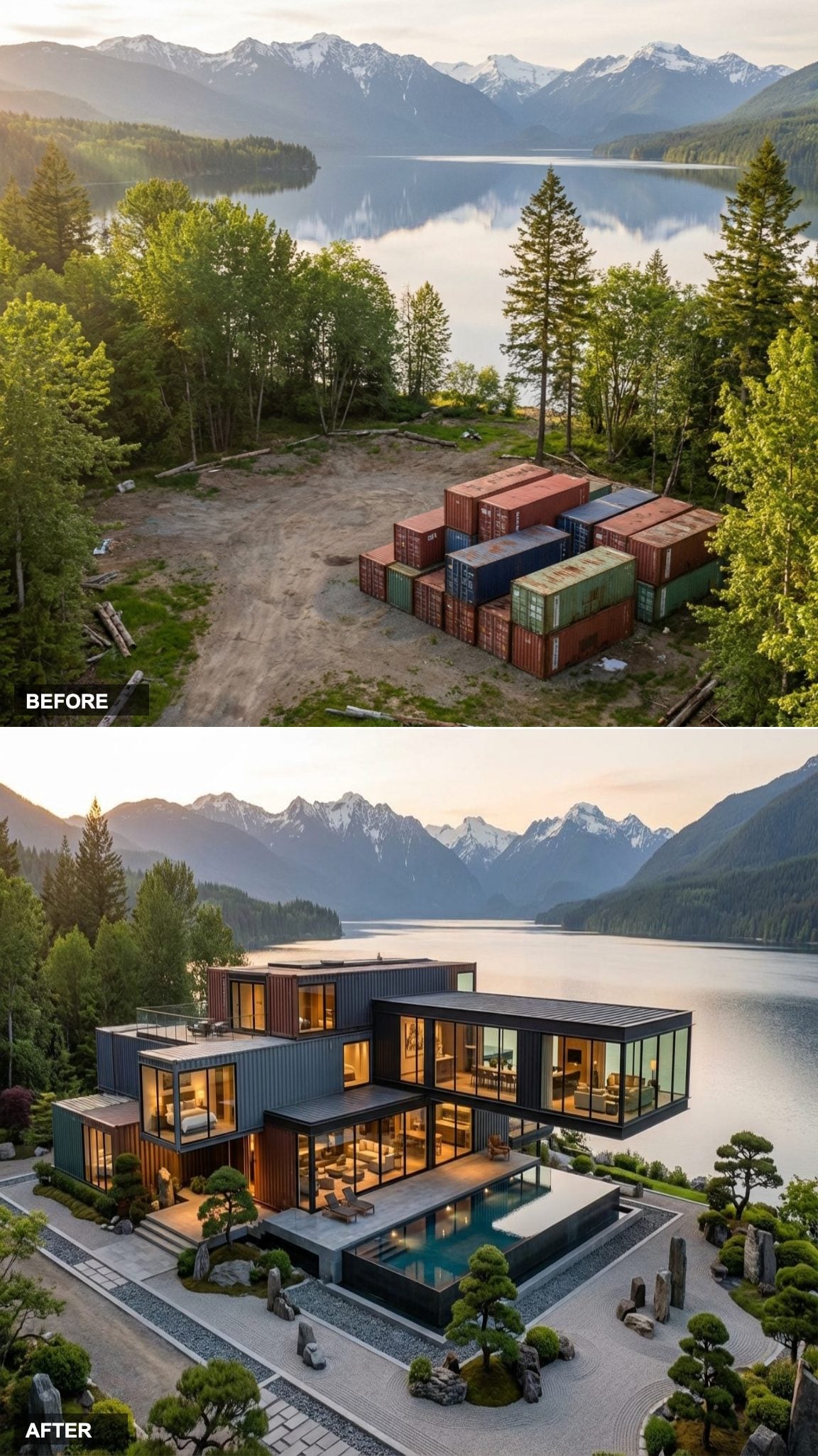 Hillside Cantilever: Ten Containers Terraced Into a Mountain Slope With Panoramic Views and a Zen Garden