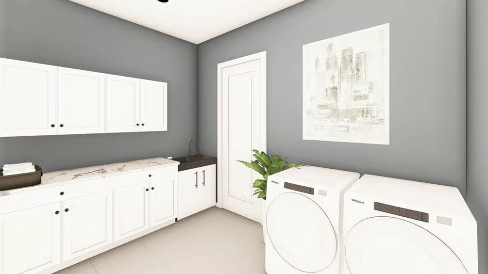 Marble Counters, White Cabinets, and a Laundry Room That Actually Works