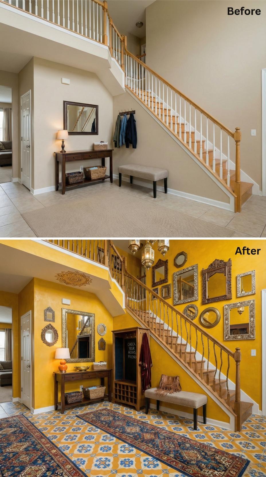 Saffron Walls, Moroccan Lanterns, and a Mirror Gallery for the Chronically Keyless