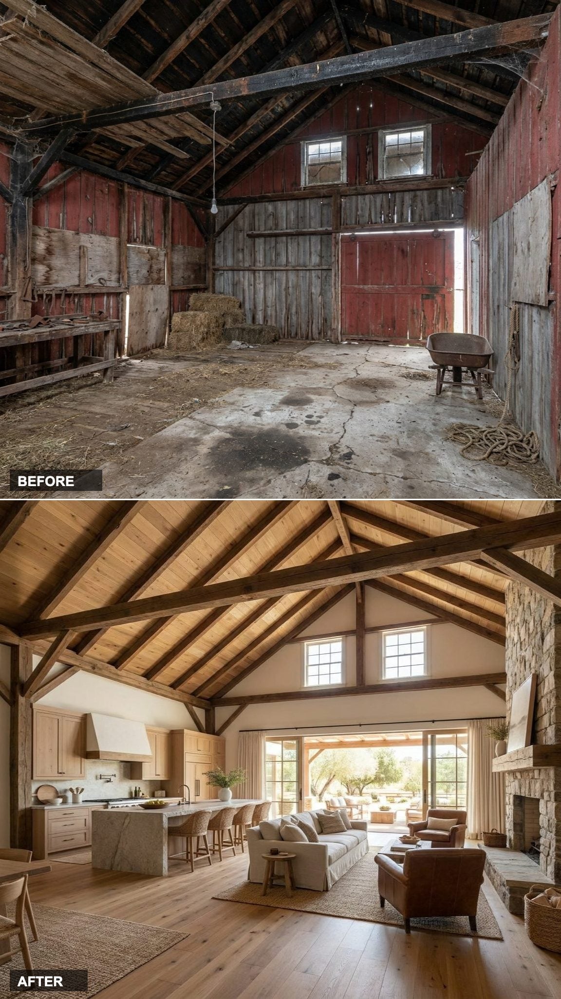From Forgotten Hayloft to Provençal Lavender Retreat with Limestone Floors