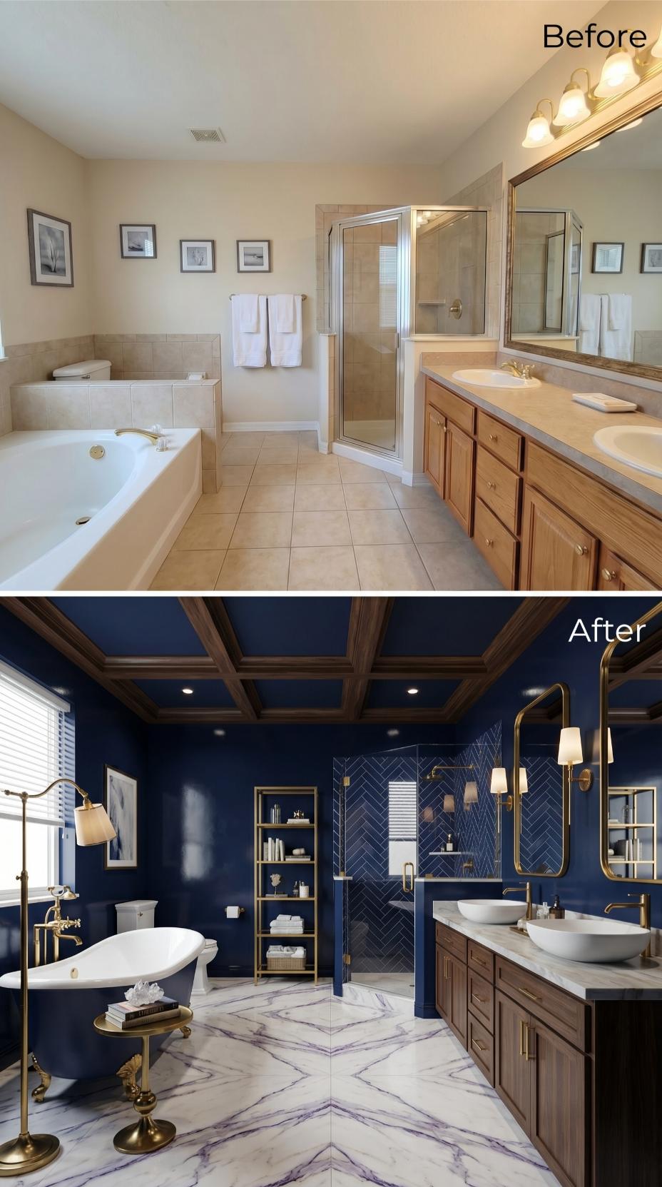 Navy Walls, Coffered Ceiling, and Zero Apologies for Going Bold