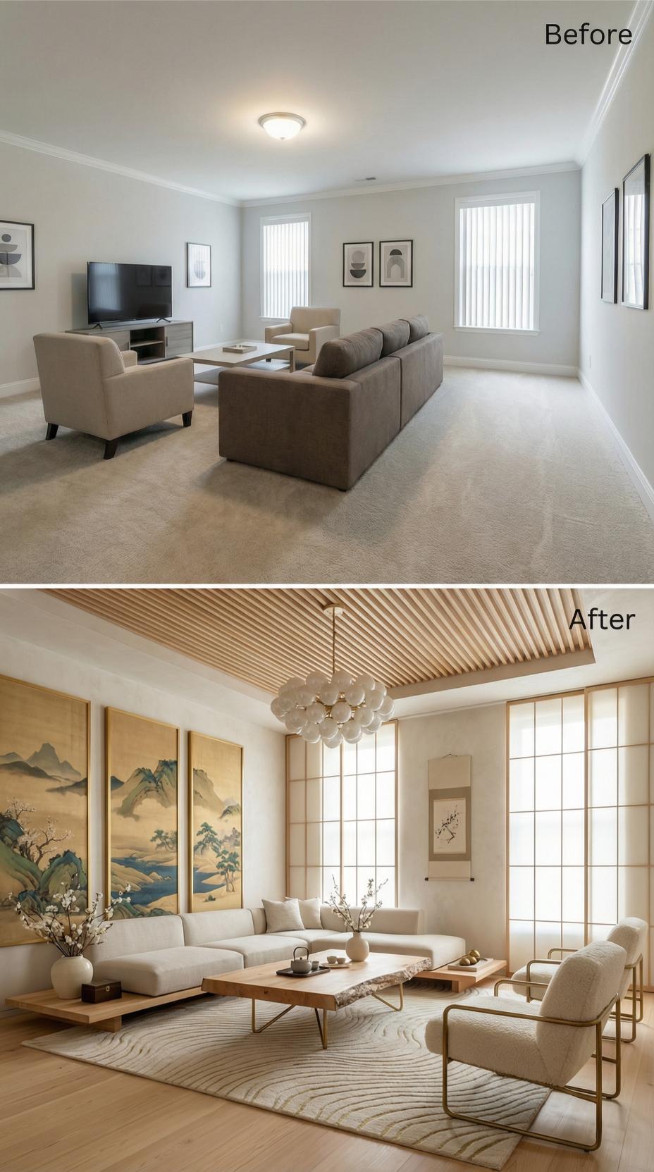 Slatted Wood Ceilings and Shoji Screens Gave Beige Carpet Nowhere Left to Hide