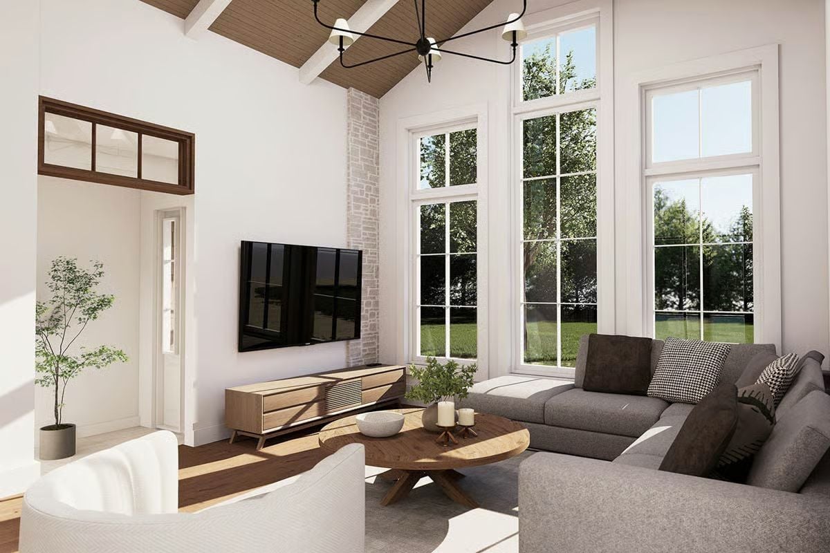 Vaulted Ceilings and Floor-to-Ceiling Windows Pull the Outdoors Into Every Corner