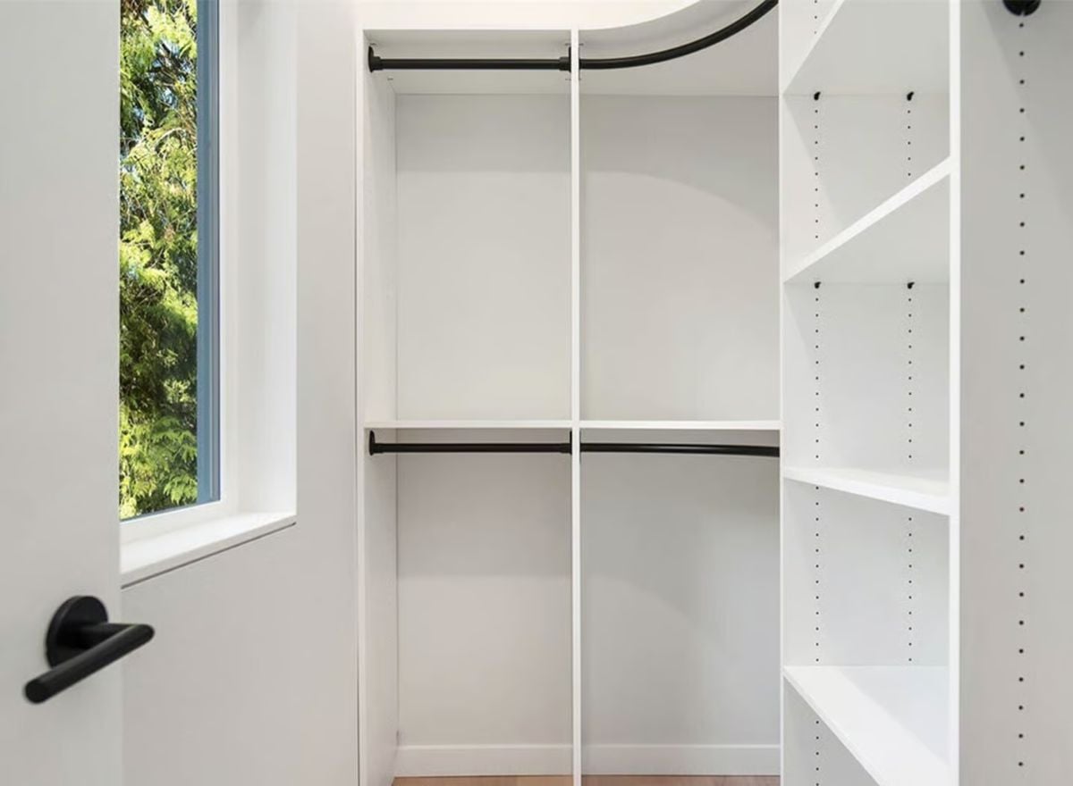 Curved Rod and Double Hang Rods Make Every Inch of Storage Count