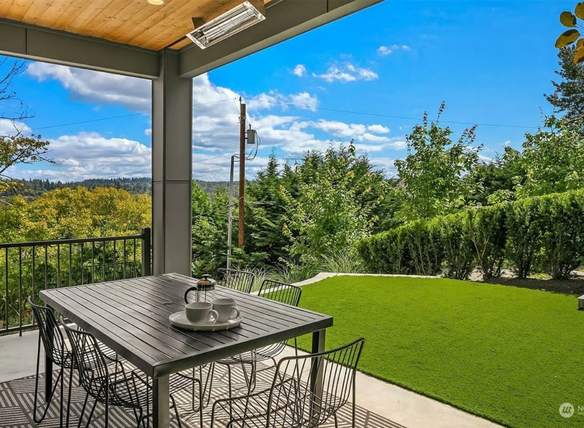 Covered Patio, Infrared Heater, and a Backyard Built Around Green Space