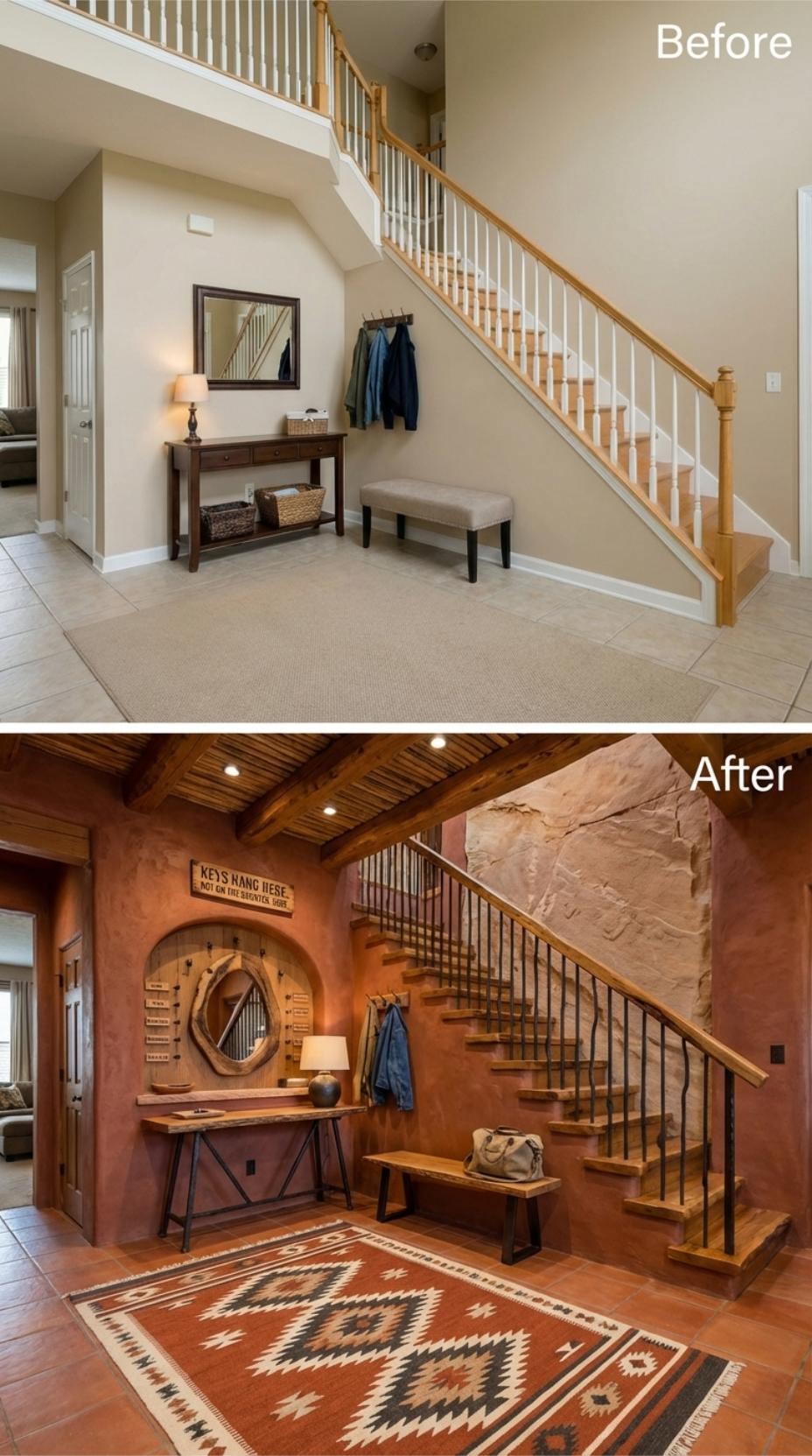 Adobe Plaster, Floating Treads, and a Hobbit-Door Niche for the Perpetually Keyless