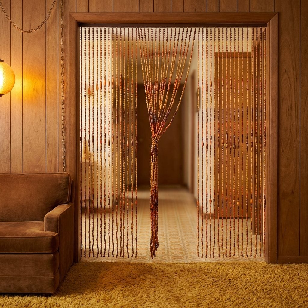 The Hanging Bead Curtain in the Doorway Instead of an Actual Door