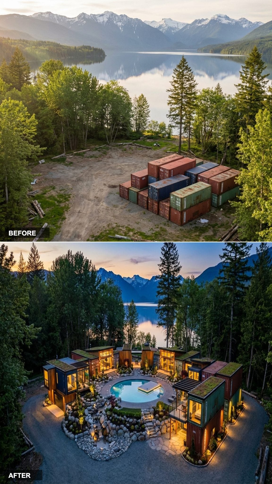 Raw Steel Rebuilt Into a Forest Compound With a Pool Courtyard and Green Roofs