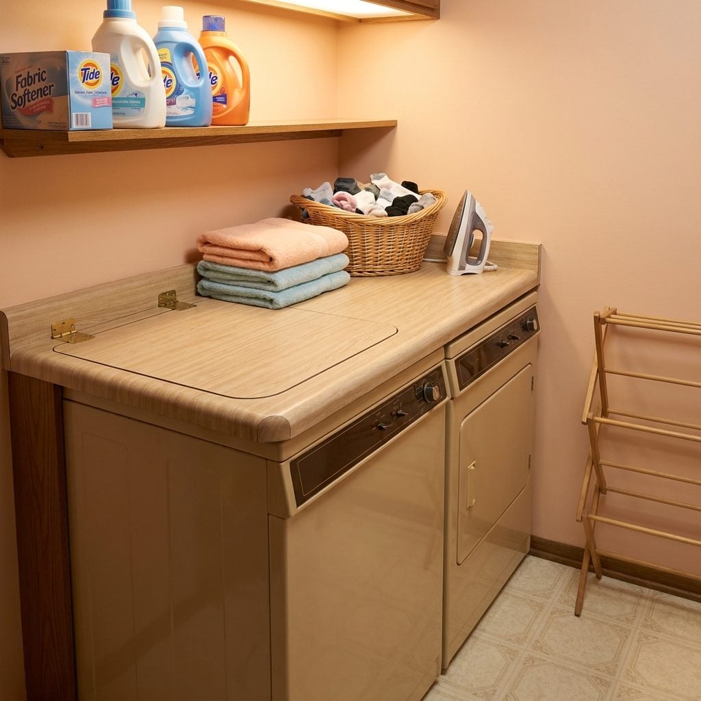 The Laminate Countertop Built Over the Appliances That Created the World's Most Inconvenient Folding Station