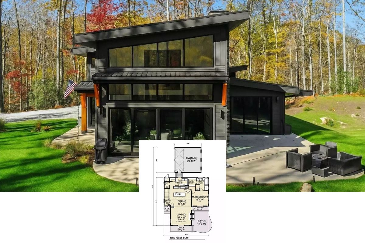 Contemporary-Style 3-Bedroom Carolina Retreat Home with Balcony Loft and Open-Concept Living (Floor Plan)