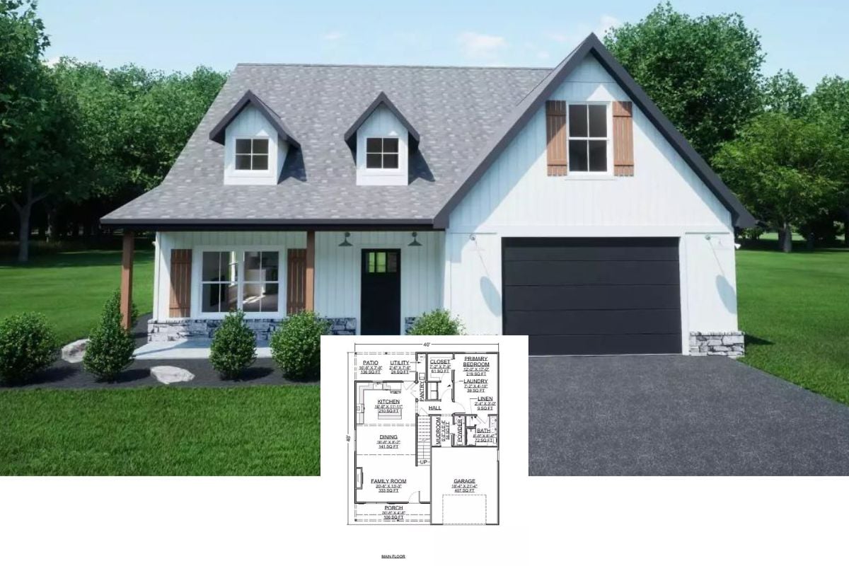 Slateview Way 3-Bedroom Country-Style Home with Bonus Room and Covered Front Porch (Floor Plan)