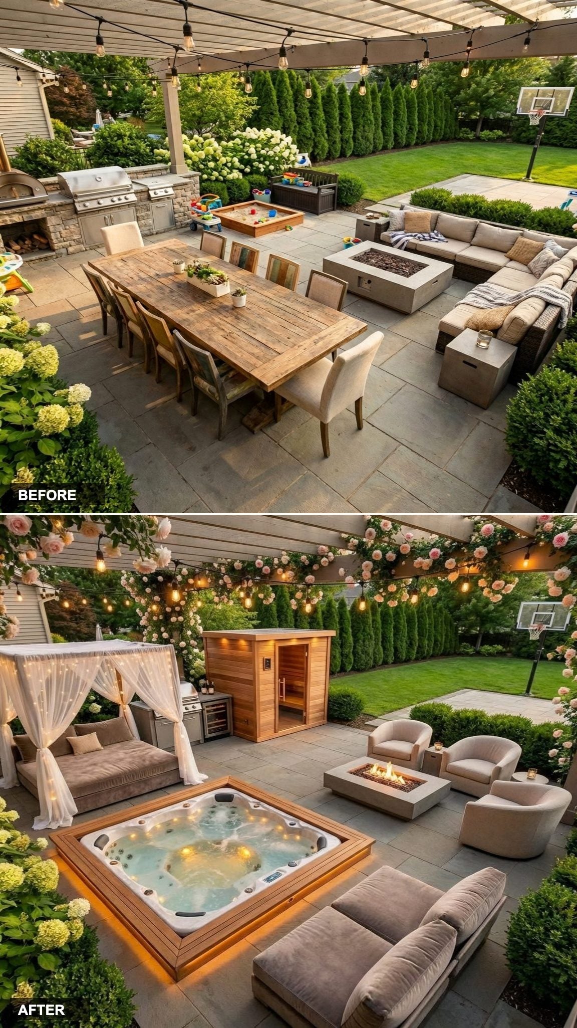 From Concrete Square to Candlelit French Countryside Dinner Terrace
