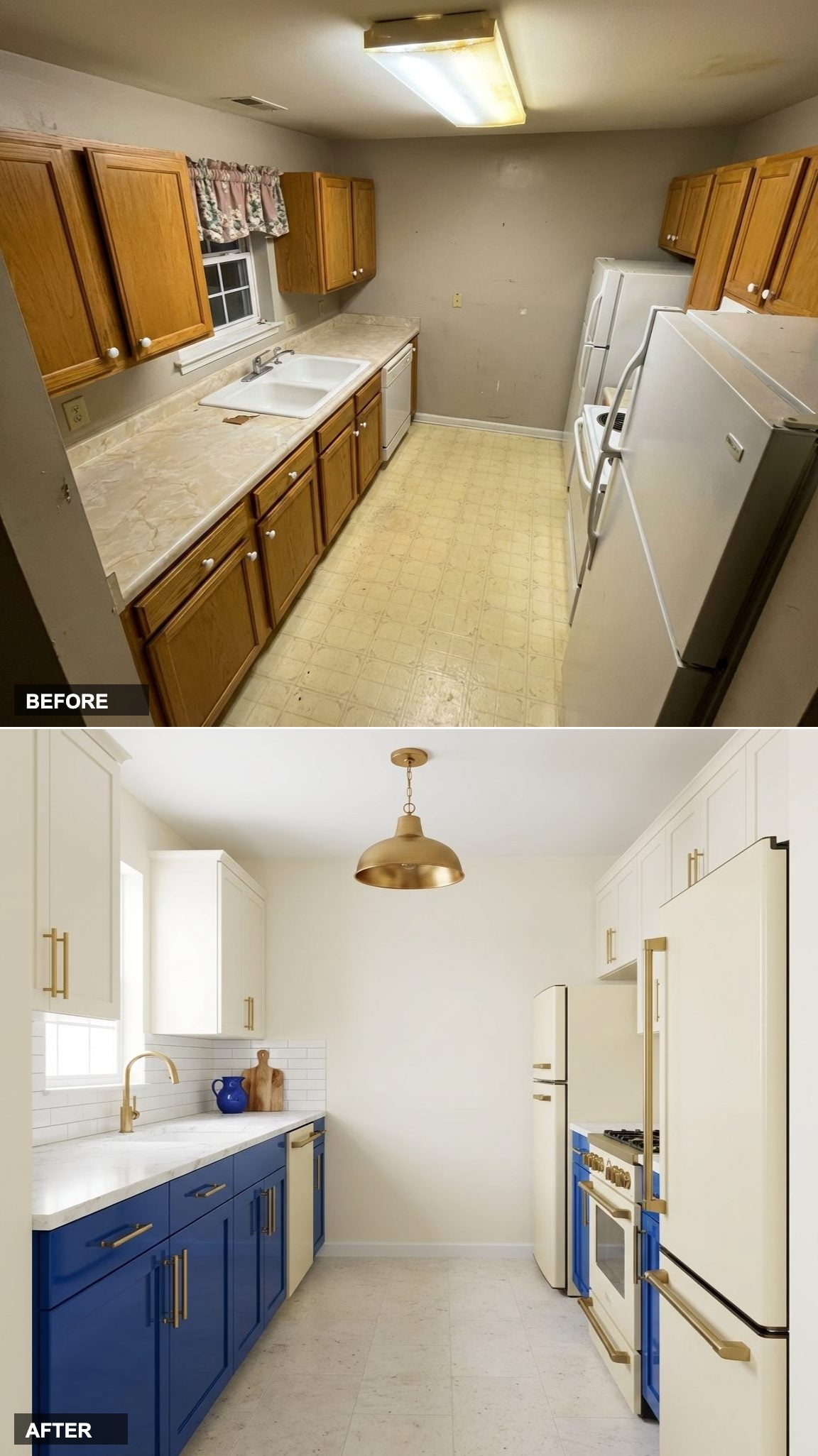 From Linoleum Floors to Capri Yacht Club Cobalt and Ivory