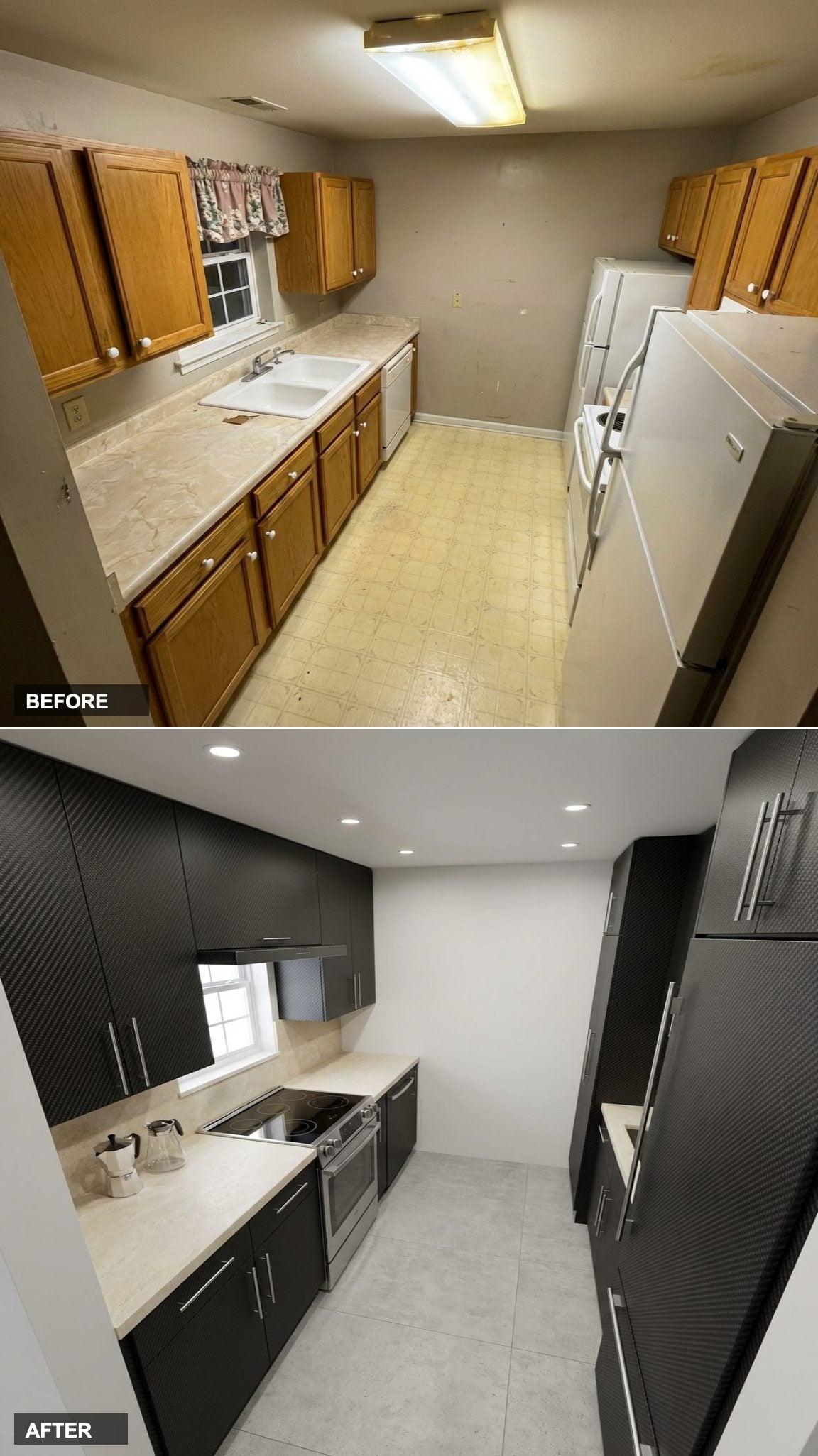 From Beige Laminate to Oslo Fjord Racing Yacht Carbon and Cream