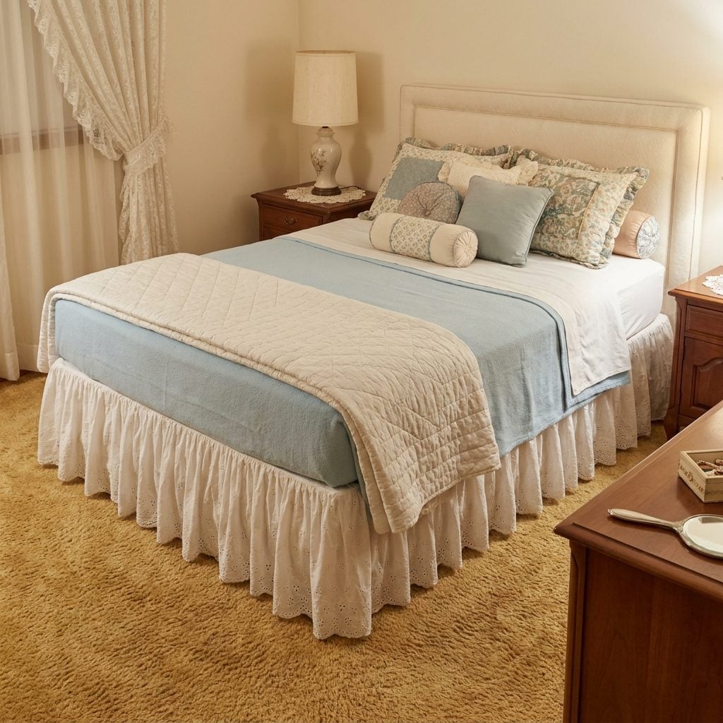 Ruffled Bed Skirts and So Many Layers You Needed a Map to Find the Mattress