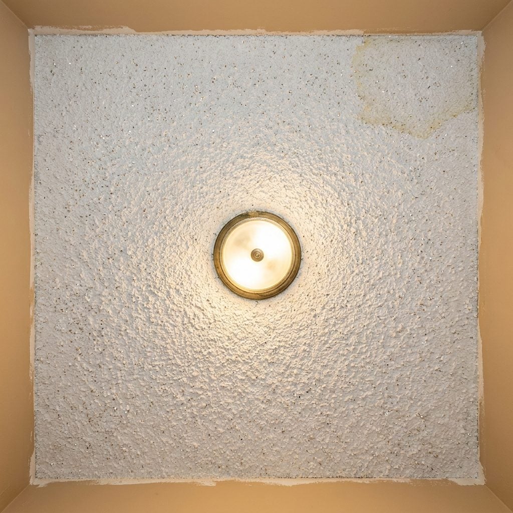 Popcorn Ceilings with Tiny Metallic Flecks That Sparkled Like Budget Starlight