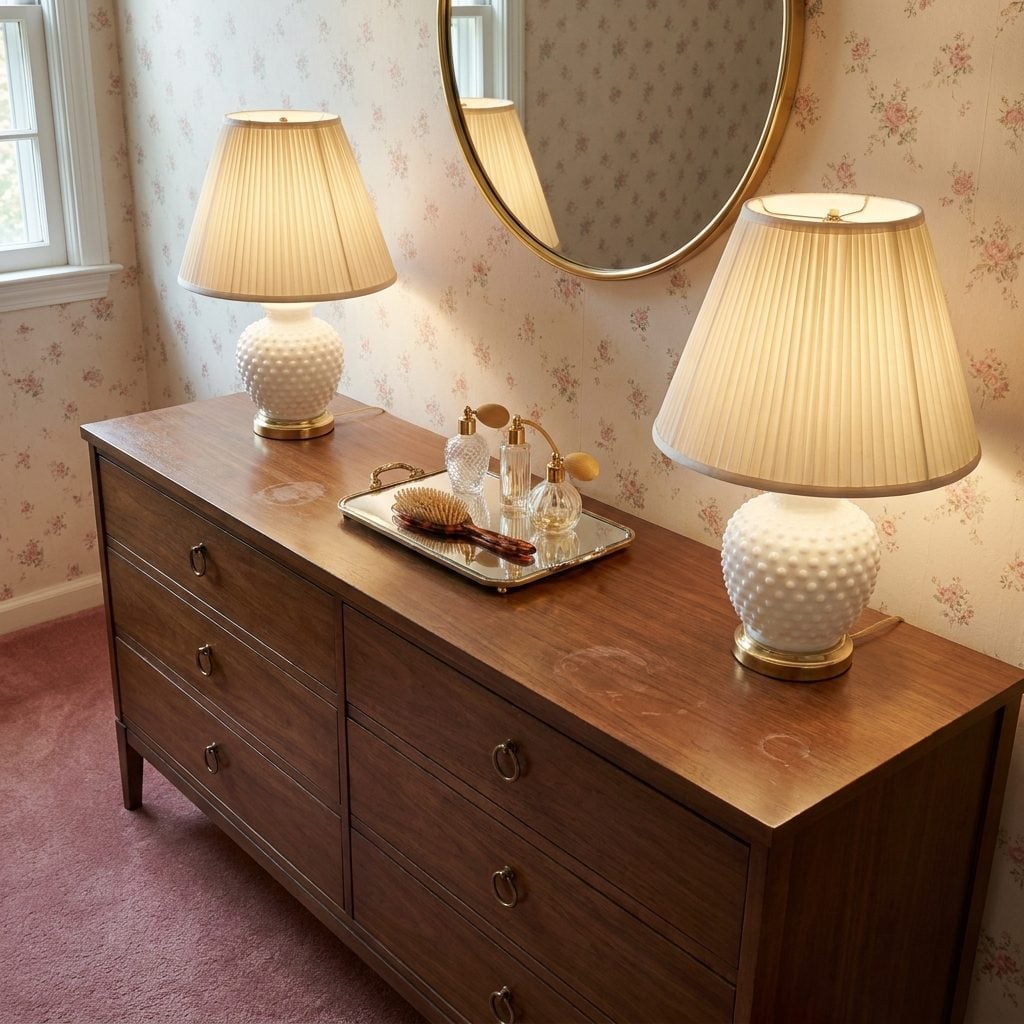 Hobnail Milk Glass Lamps That Made Every Bedroom Look Like a Country Inn