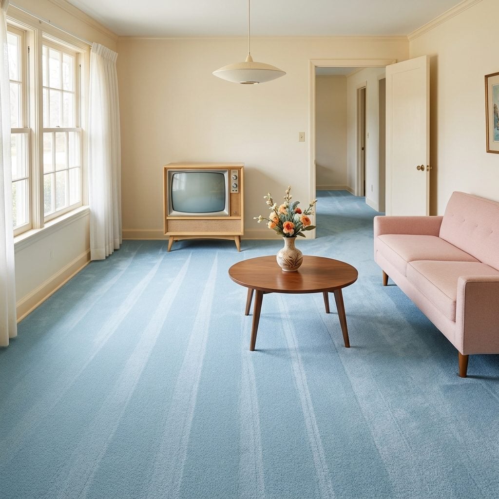 Wall-to-Wall Broadloom Carpeting in Colors That Only Existed in the Fifties