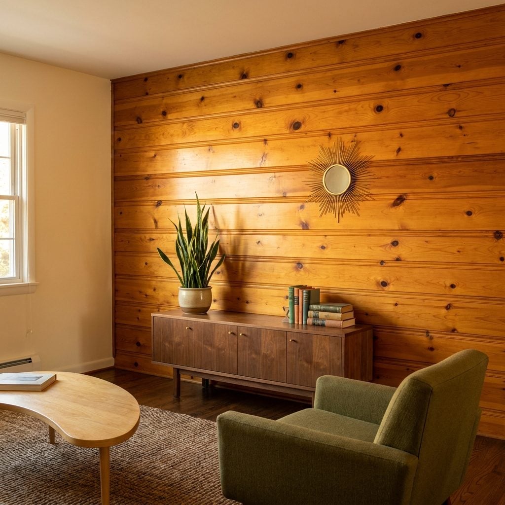 Knotty Pine Paneling That Made Every Living Room Feel Like a Lodge (In a Good Way)